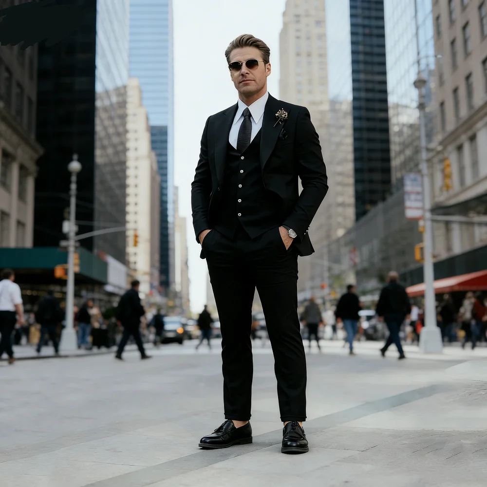 

Элегантный коричневый свадебный смокинг для мужчин, приталенный пик с лацканами, формальный жених, подходит Mais Recentes, дизайн Terno Ho