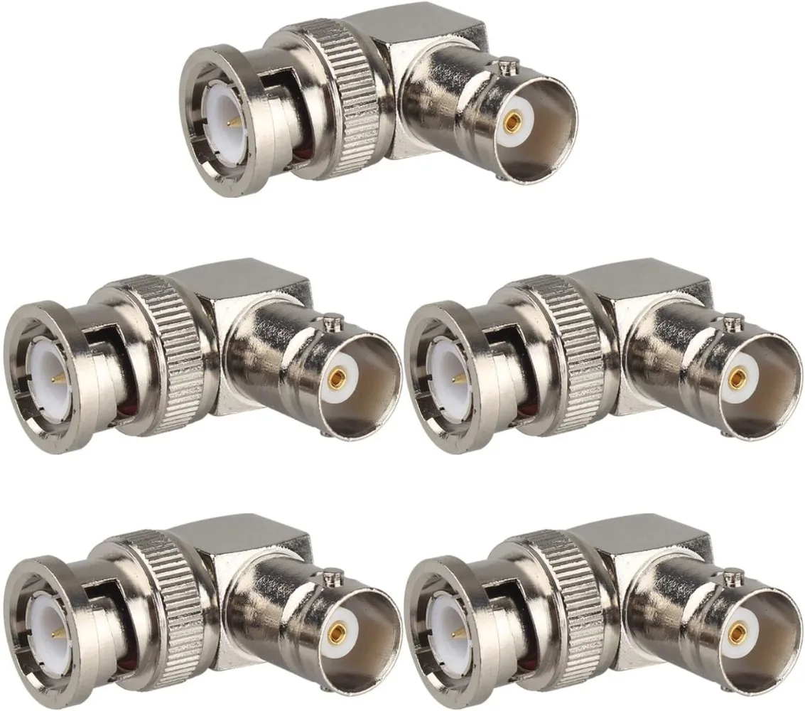 5PCS Male To Dual Female T-Type Coaxial Splitter Adapter for Security System Coaxial Cable Wireless Device