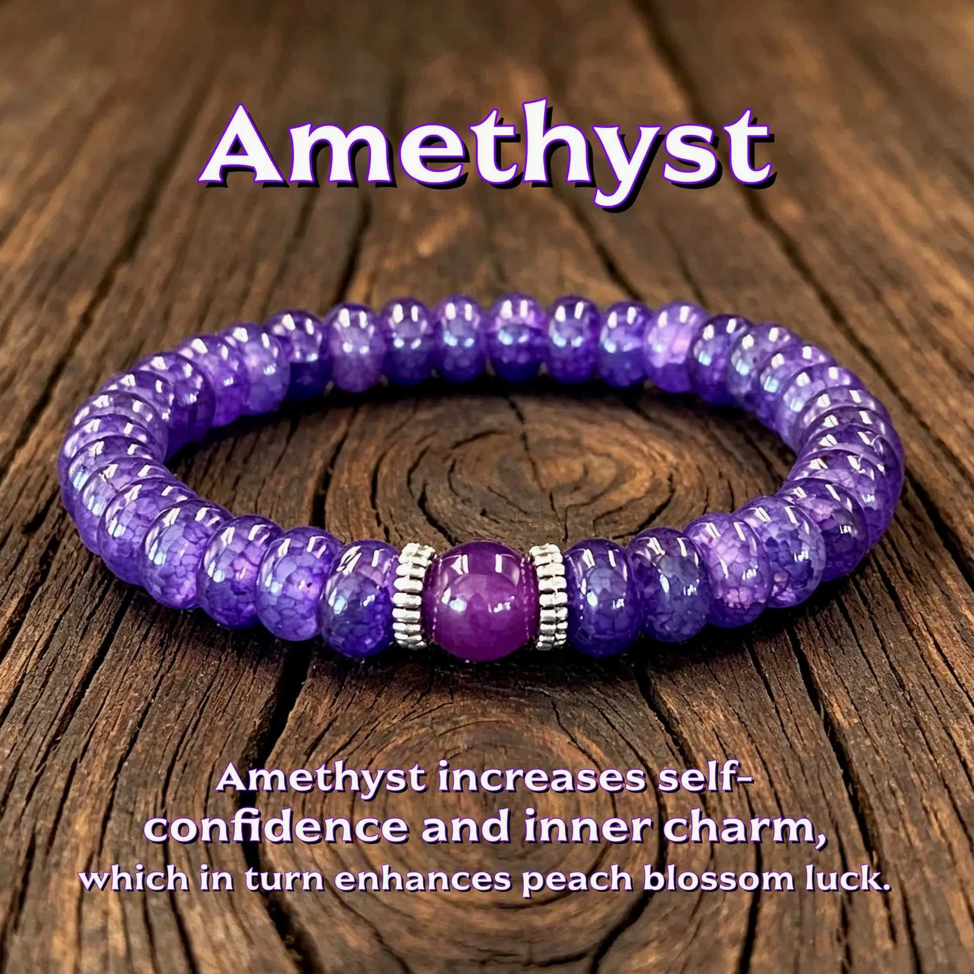 Vintage Elegant Purple Imitation Amethyst Abacus Bead Bracelet Handmade Beaded Jewelry for Women Unique Gift