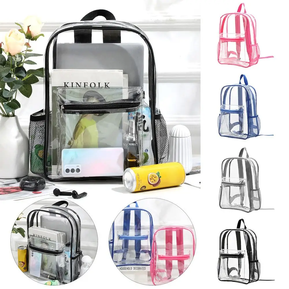 Travel Large Capacity Transparent Backpack Storage Luxury Designer PVC Knapsack Visible Backpacks Outdoor Sports