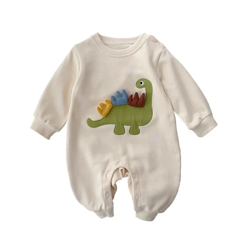 Newborn Baby Jumpsuit Clothing for All Seasons Boys Girls  Cute Dinosaur Long Sleeved Baby Romper