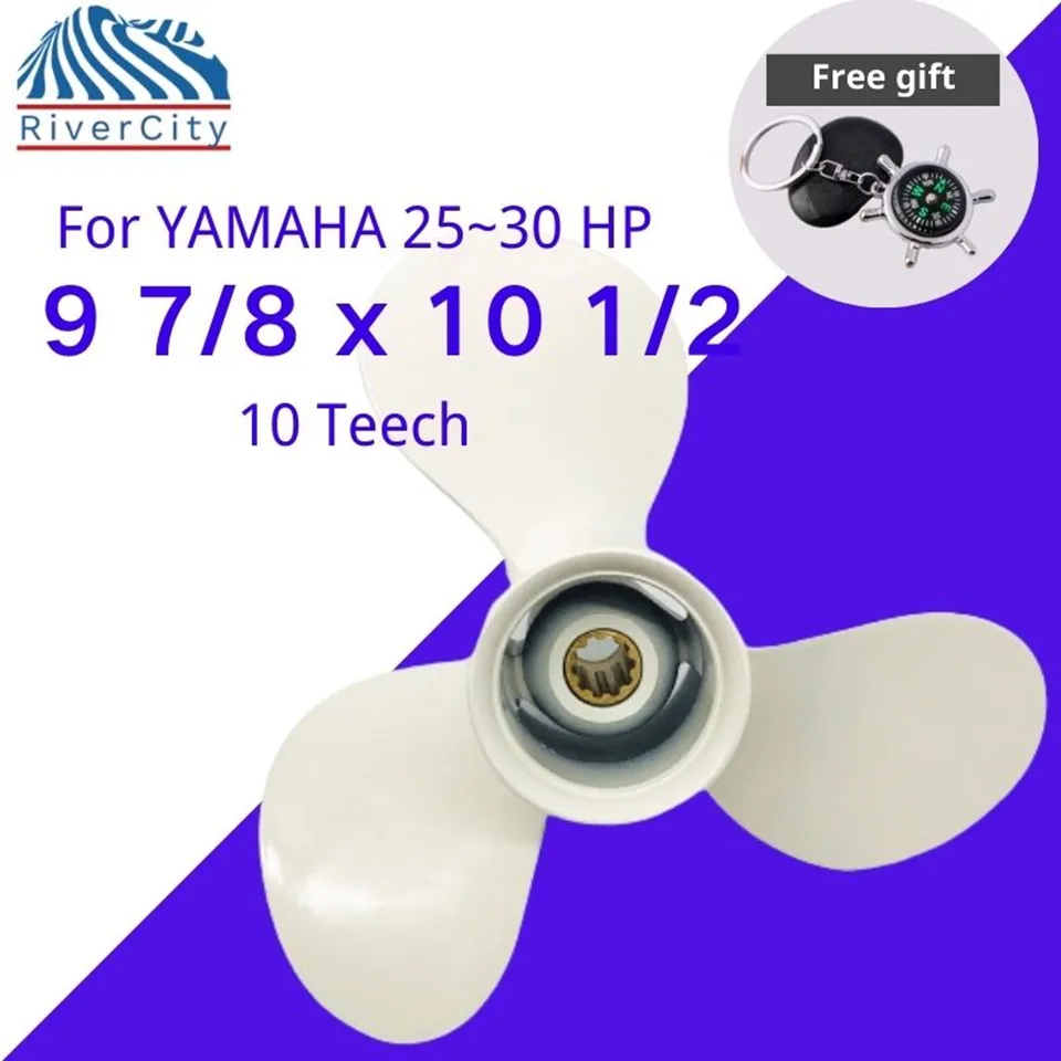 

Outboard Propeller For Yamaha 20hp 25hp 30hp 9 7/8x10 1/2 Boat Aluminum Alloy Screw 3 Blade 10 Spline Marine Engine