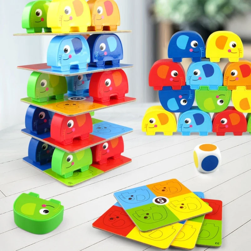 Cartoon Animal Balance Building Blocks gry dla dzieci zabawki dla dzieci do nauki w wieku przedszkolnym edukacyjna zabawka do umiejętności