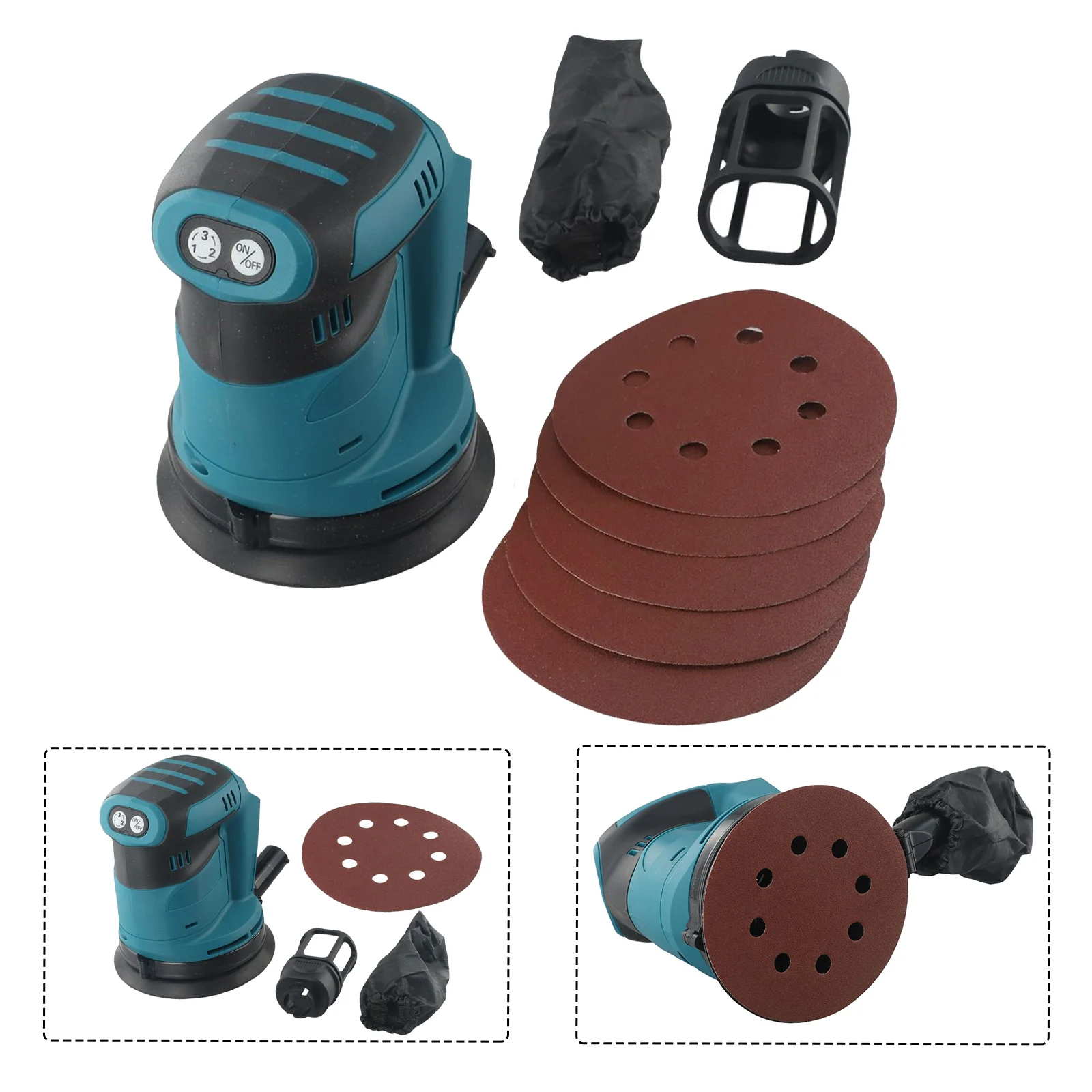 Electric Orbital Sander 125mm Wood Grinder Polisher Sand Machine For 18V Tool Cordless Circular Sander Lithium Battery Polishing