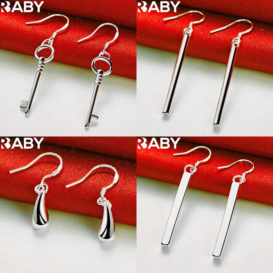 

URBABY 925 Sterling Silver Geometric Drop Earrings For Women Charm Trend Birthday Gifts Fashion Party Fine Jewelry