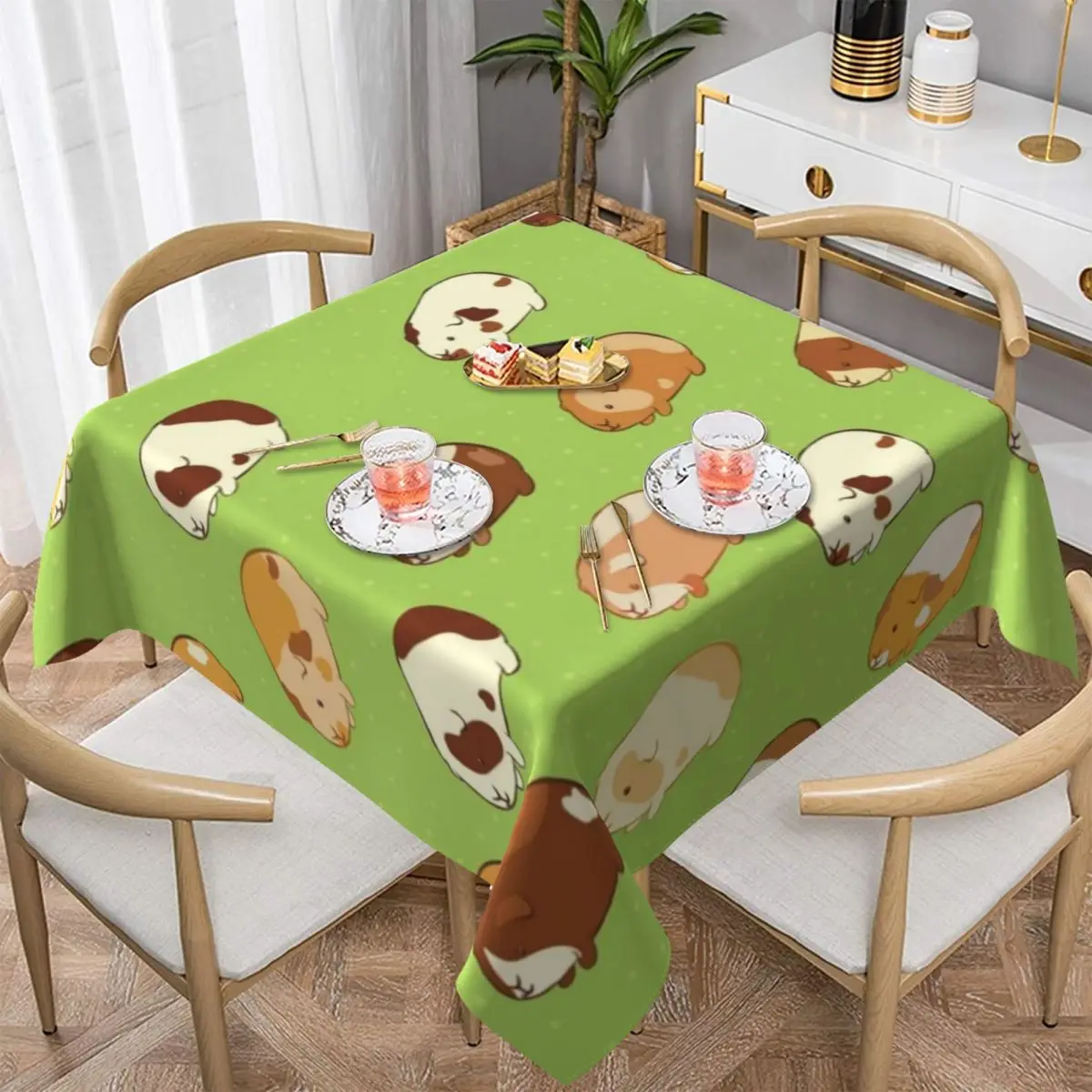 Guinea Pig Tablecloth Funny Animal Print Pattern Table Cover For Living Room Dining Funny Waterproof Table Cover Tablecloths