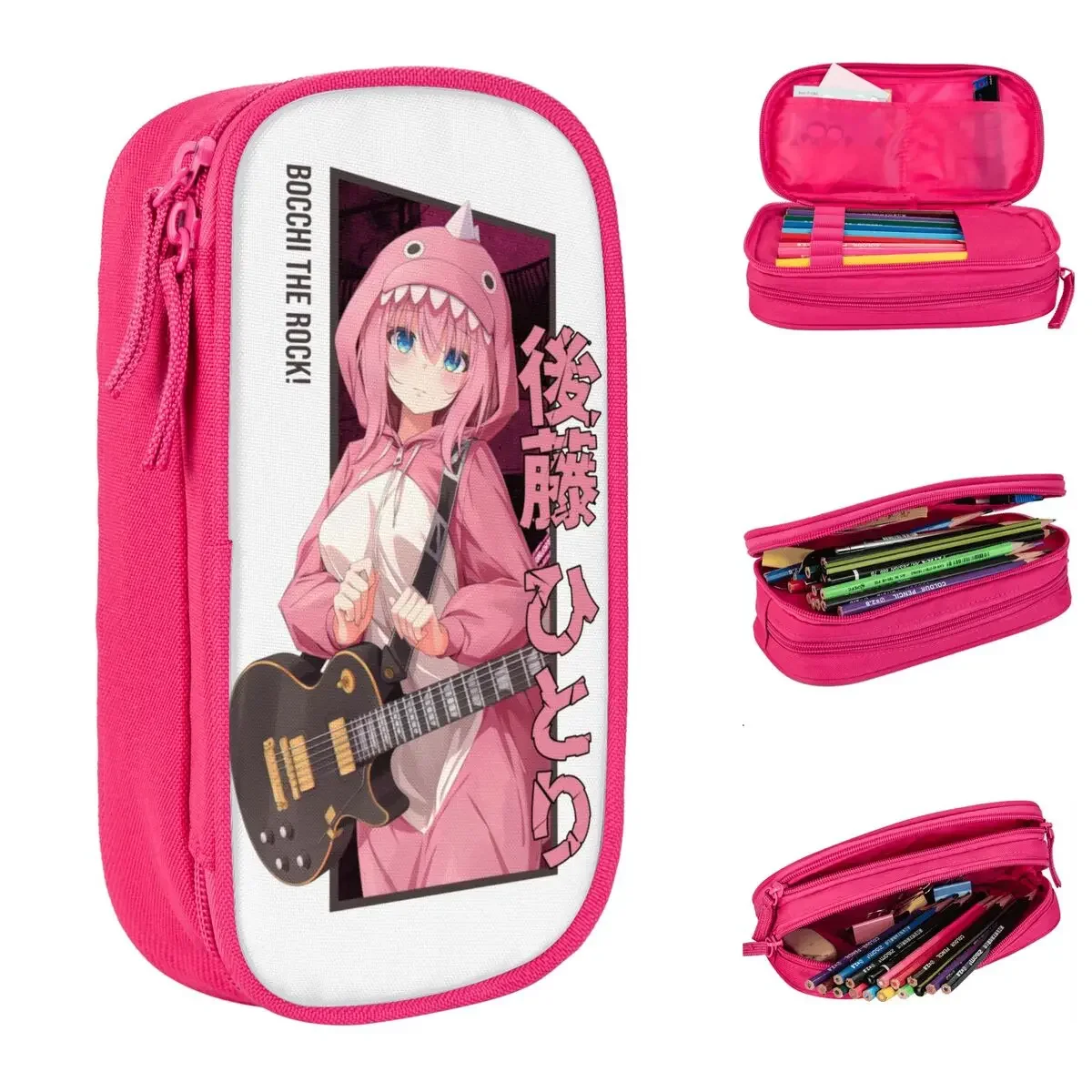 

Bocchi The Rock! Anime Pencil Cases Pencilcases Pen Holder for Girl Boy Large Storage Bags Office Zipper Stationery