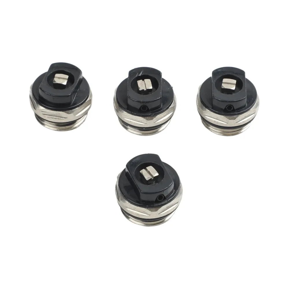 Brass Radiator Bleed Valve Set 4 Pieces for Towel Rail Radiators G1/2 Connection Suitable for Standard Heating Installations