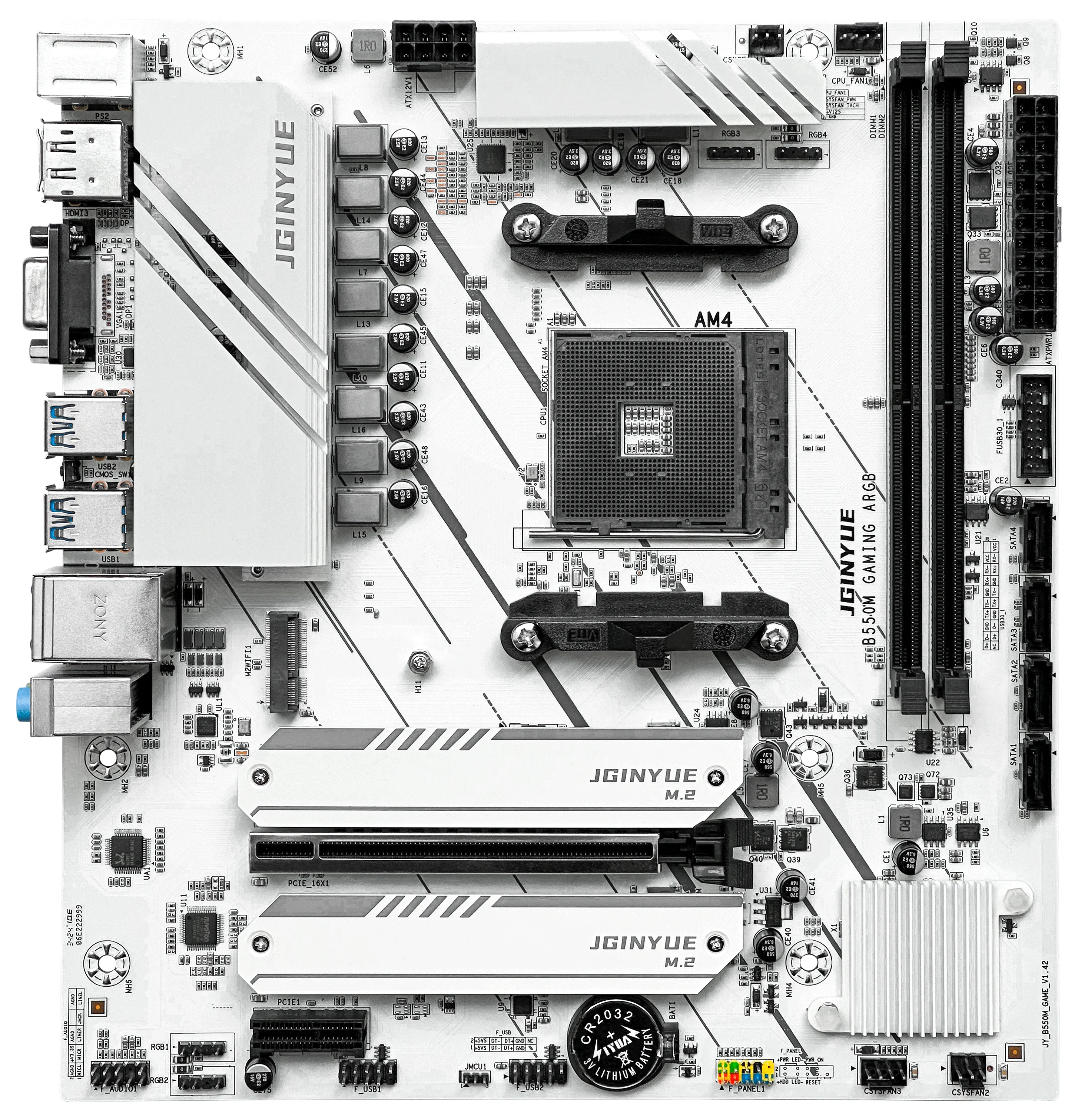 JGINYUE B550M Gaming ARGB Socket AM4 ATX DDR4-SDRAM Motherboard Support Windows11