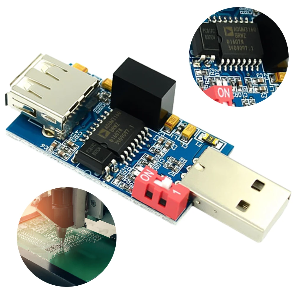 1500V ADUM3160 Digital Signal Audio Power Isolator USB to USB Audio Signal Isolator 12Mbps 1.5Mbps Adum3160 with Box/with Button image 2