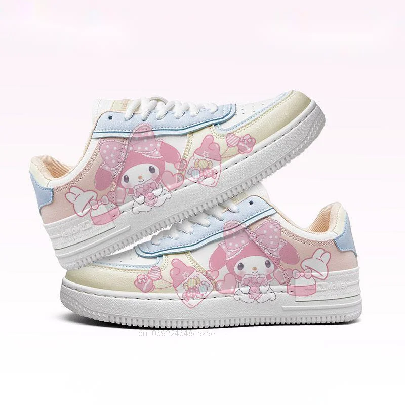 Sanrio Kawaii Cinnamoroll Sneaker Cute Cartoon Melody kobiety buty deskorolkowe nowy prezent dla słodkiej dziewczyny oddychające buty na co dzień