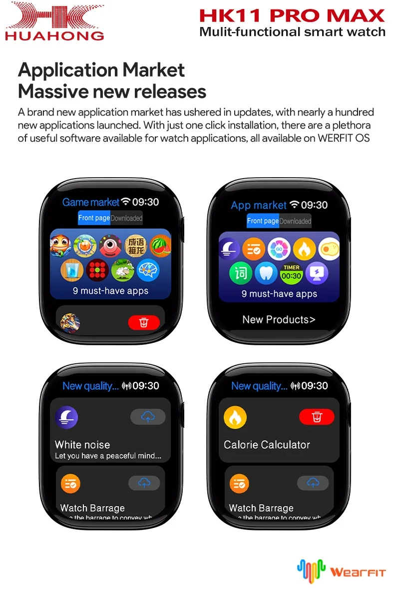 Original HK11 Pro MAX SmartWatch AMOLED Bluetooth Call AI Robot Share Network ChatGPT NFC Compass GPS 3D Menu Music Watch