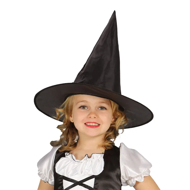 5Pcs Unisex Halloween Witch Hat for Kids Adults Halloween Party Cosplay Costume Props Decoration Accessories Black Wizard Cap