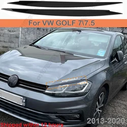 For VW GOLF 7 7.5 MK7 MK7.5 GTI R GTE GTD 2013-2020 L+R Car Headlights Eyebrow Eyelids Trim Stickers Cover Body Kit Gloss Black