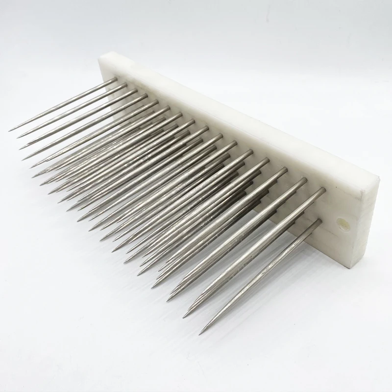 22x5.5x8.5 cm Hackle per capelli in acciaio inossidabile bianco con ago per pettare capelli sfusi estensioni dei capelli umani pettine macchina strumenti di trama