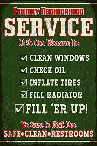 Friendly Neighborhood Service Retro Street Sign Household Metal Tin Sign Bar Cafe Car Motorcycle Garage Decoration Supplies