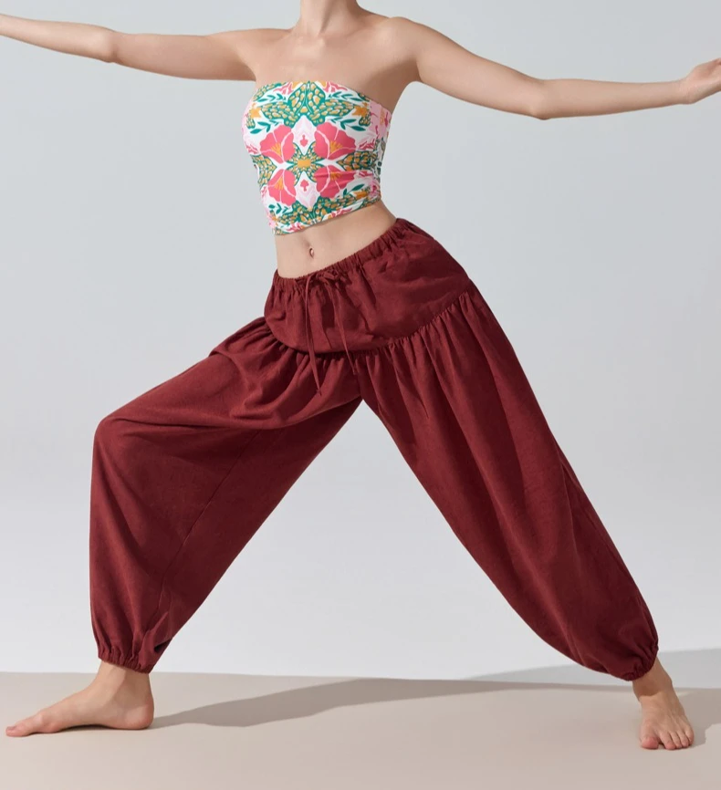 Women's Wide Leg Dance Sports Pants Loose Closure Lantern Square Practice Pants Comfortable Fit for 2025