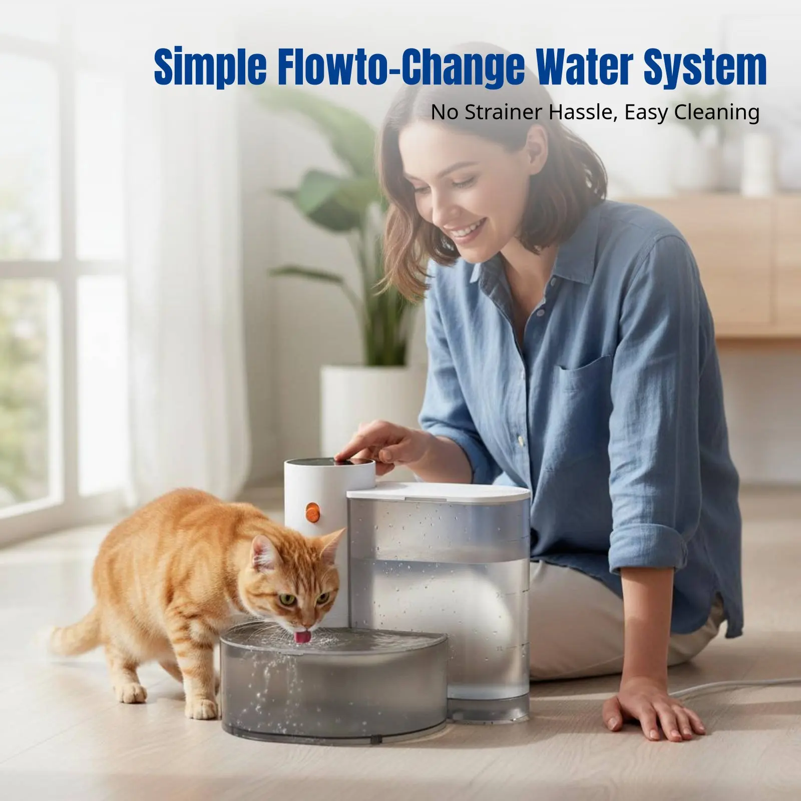 

Автоматическая поилка для кошек, наклонная конструкция, проточная вода, перезаряжаемая, без необходимости использования фильтра