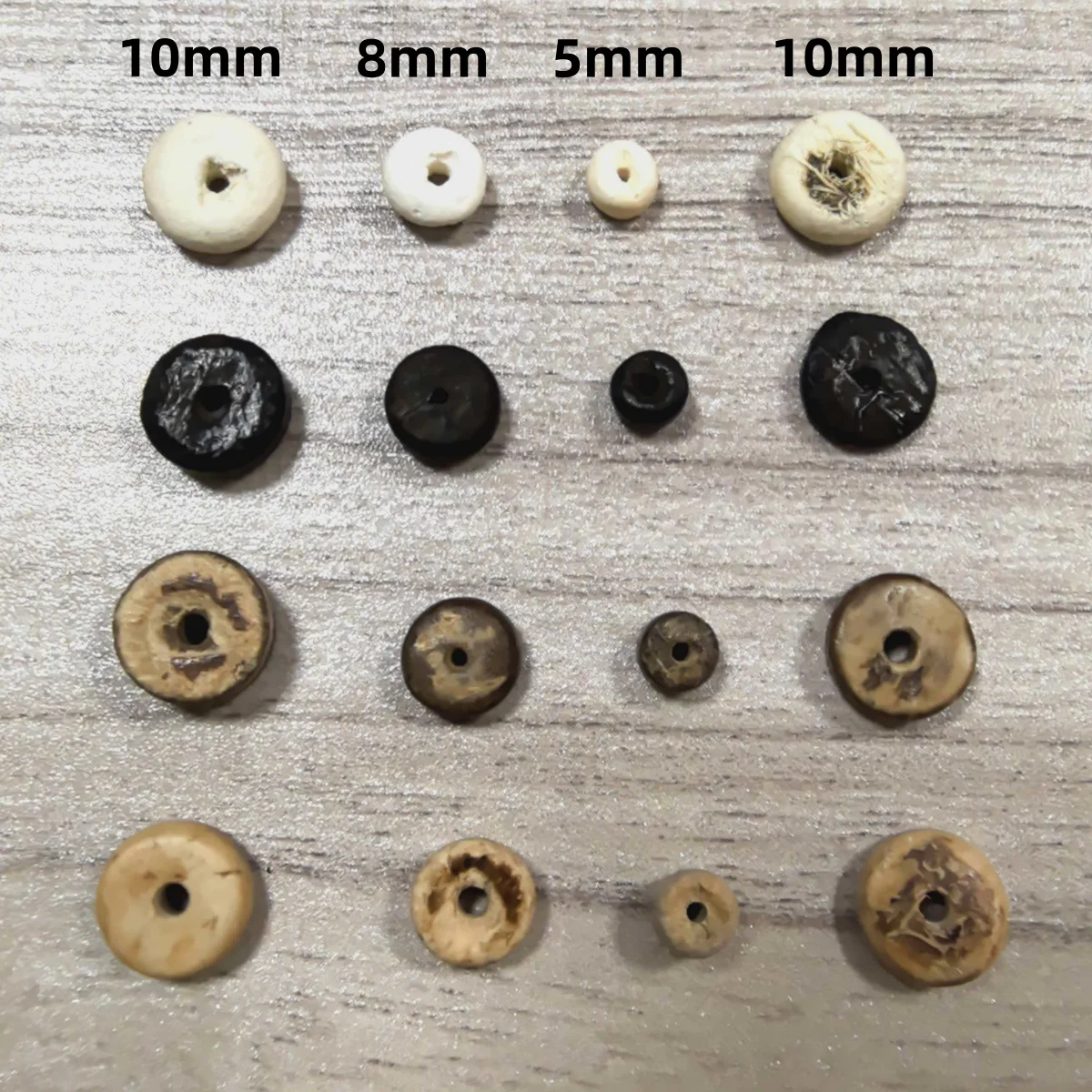 100/300/500pcs Round Coconut Shell Beads 5/8/10mm Natural Wooden Loose Bead For Jewelry Making DIY Necklace Bracelet Accessories - view 3
