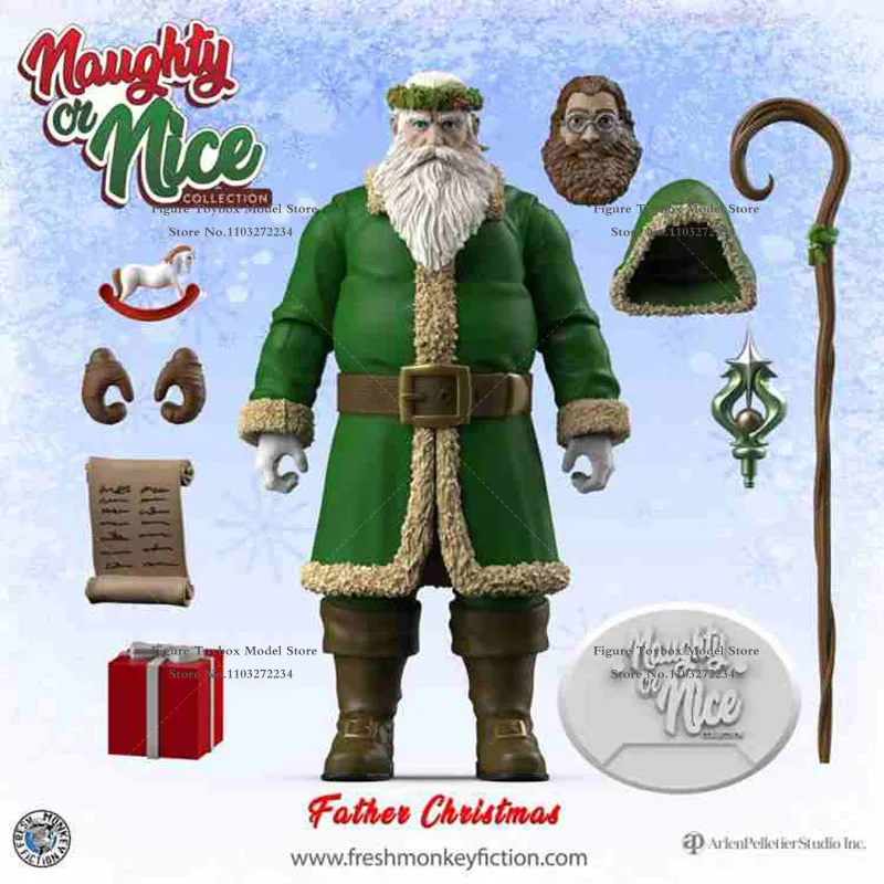 Fresh Monkey Studio Original 1/12 Naughty of Nice Santa figura de acción padre de Navidad Krumpus rojo 6 "modelo de soldado colecciona