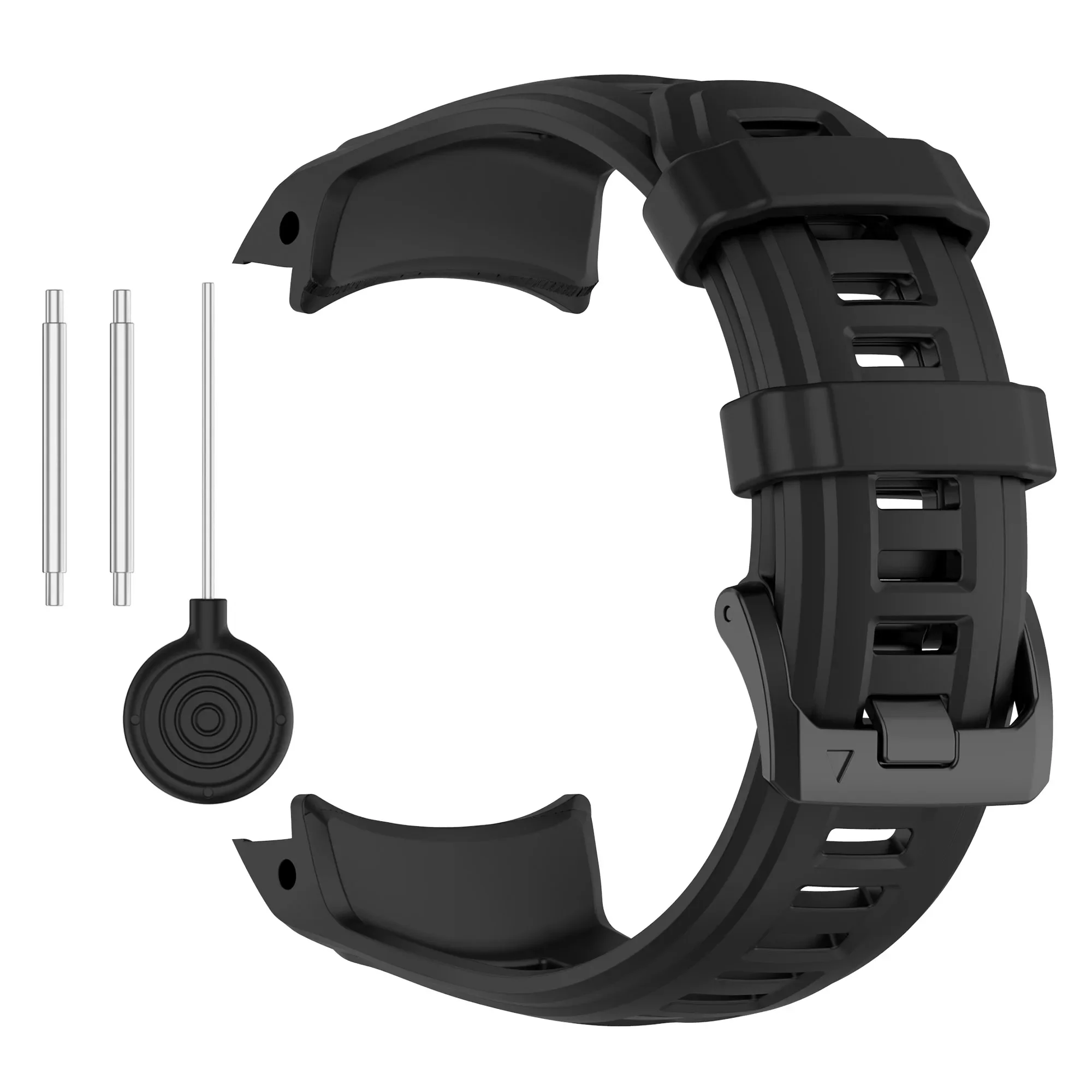 حزام ساعة رياضي بحلقة من السيليكون قابل للتنفس لـ Garmin Instinct 3 45 مم 50 مم Solar/AMOLED