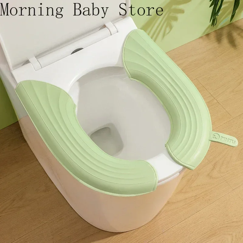 Waterproof EVA Adhesive Toilet Cover Cushion WC Toilet Sticky Seat Pad Bathroom Seat Lid Cover Household Universal