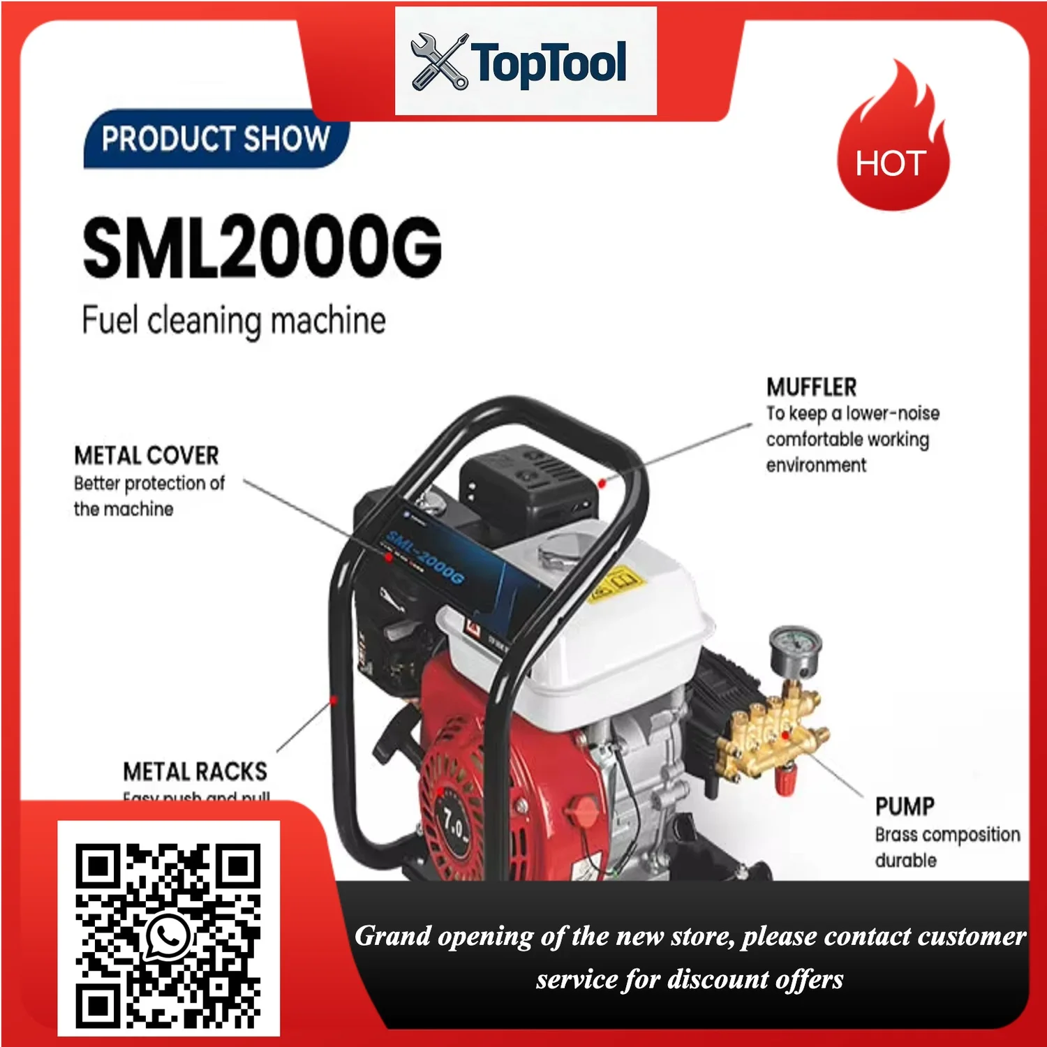 

Portable High Power 5000W 200Bar Pressure Cleaner with Foam Gun Multi-function for Household Commercial Farm Use