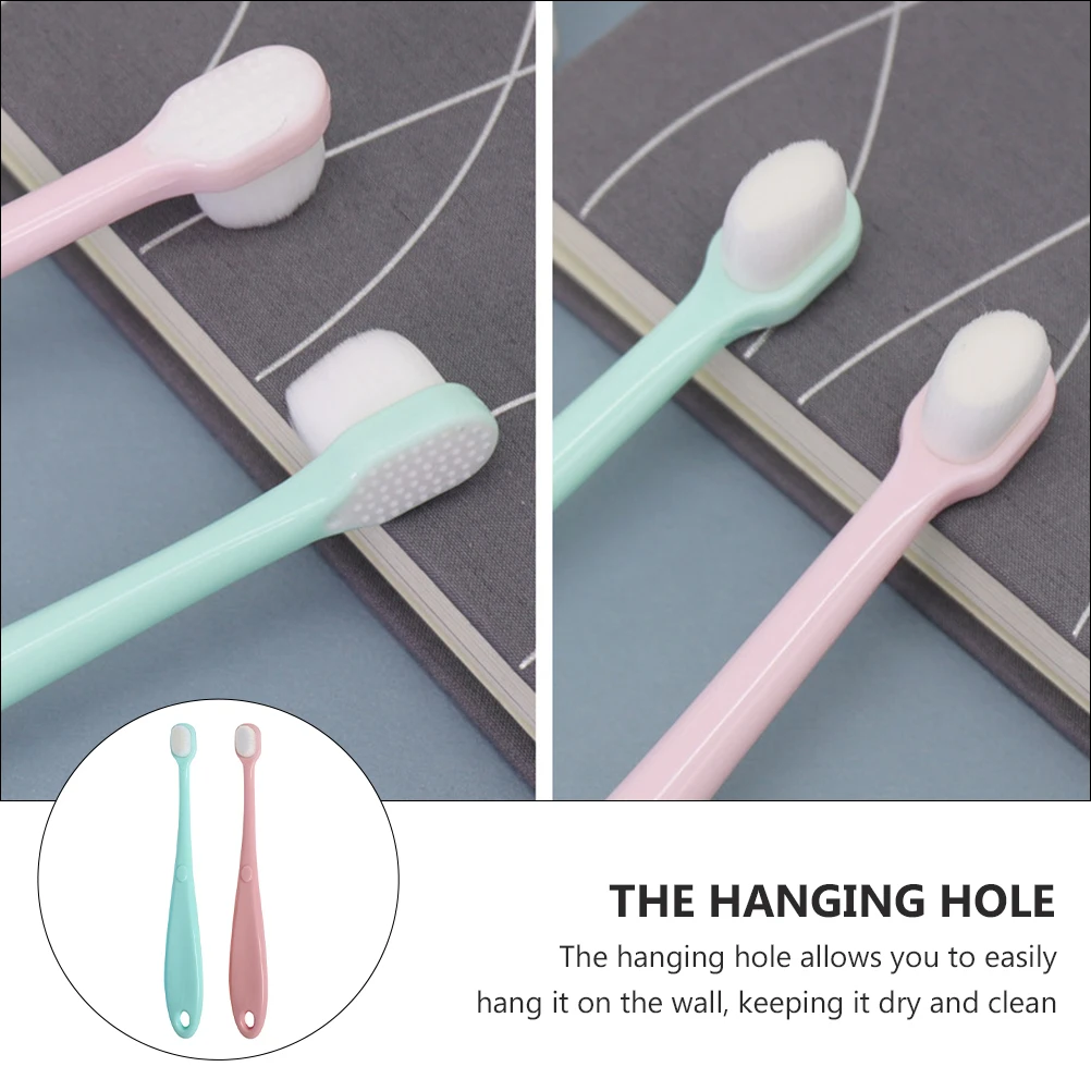 

2pcs Kids Toothbrush Durable PP Material Baby Oral Care Ultra Fine Bristles Toddler Teeth Cleaning Small Size Easy Grip Infant