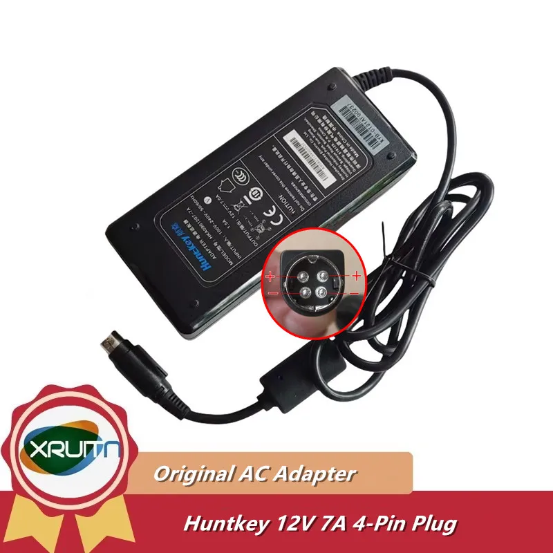 

Оригинальное зарядное устройство адаптера переменного тока Huntkey HKA0901207-7A, 12 В, 7 А, 4-контактная вилка, блок питания 84 Вт