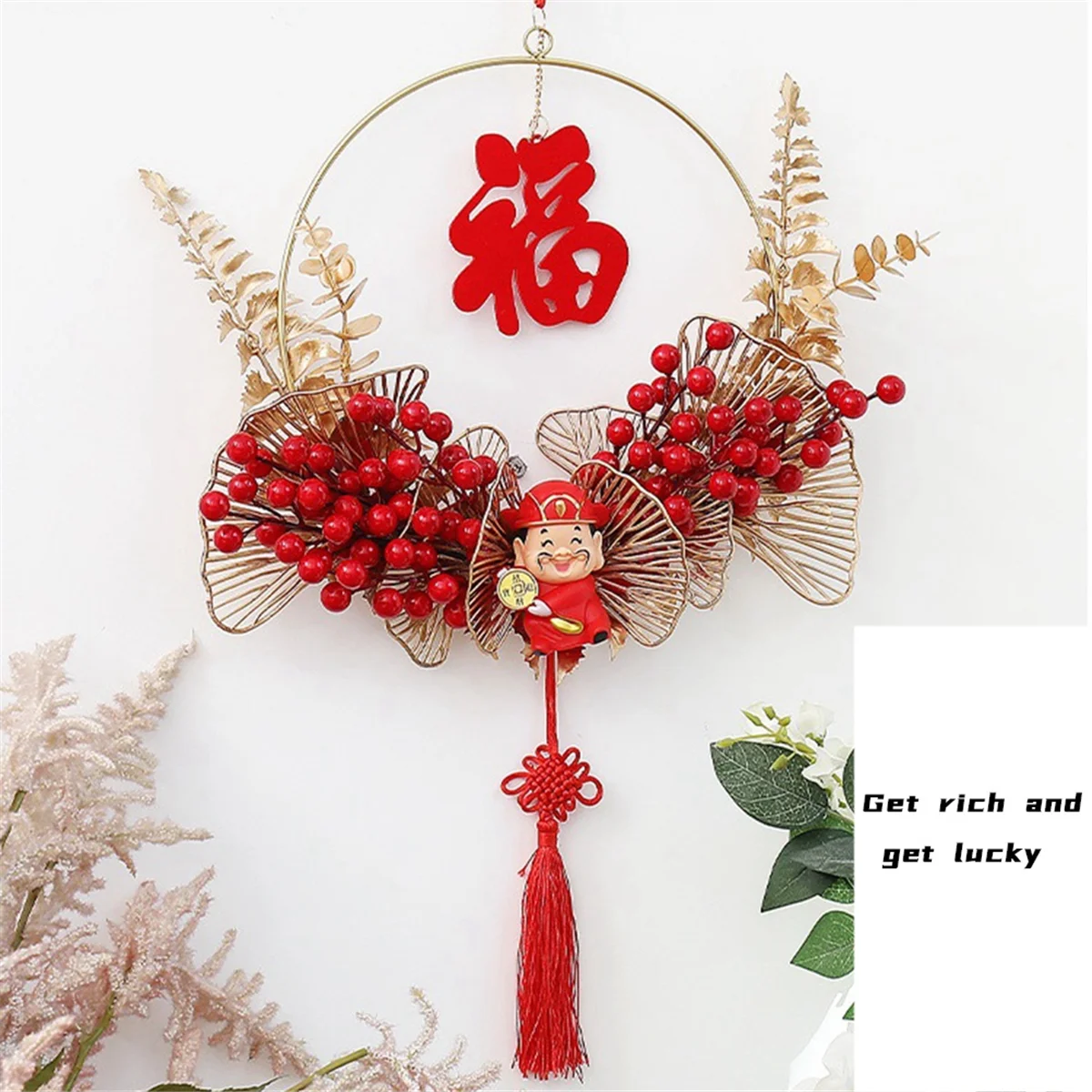 

Китайский узел, новогодний декор, традиционный красный счастливый восточный кулон