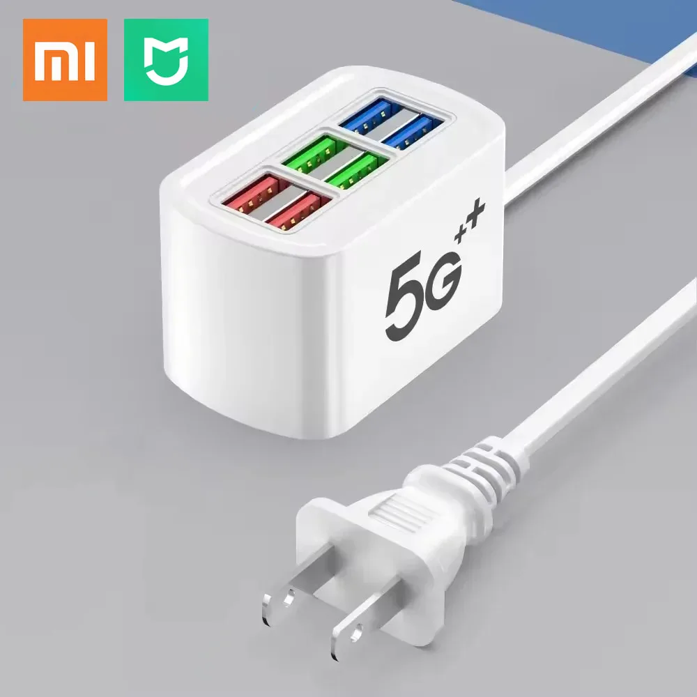 

Mijia 6 USB White Charger Power Strip Universal Fast Charging US/EU Plug Charger Socket Extension Adapter Charger Accessories