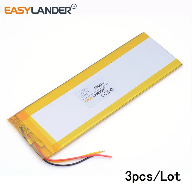 

3pcs /Lot 3.7v 3 wire 3248147 3500mah lithium Li ion polymer rechargeable battery For 7" Digma Optima 7.5 3G T7025MG / Irbis