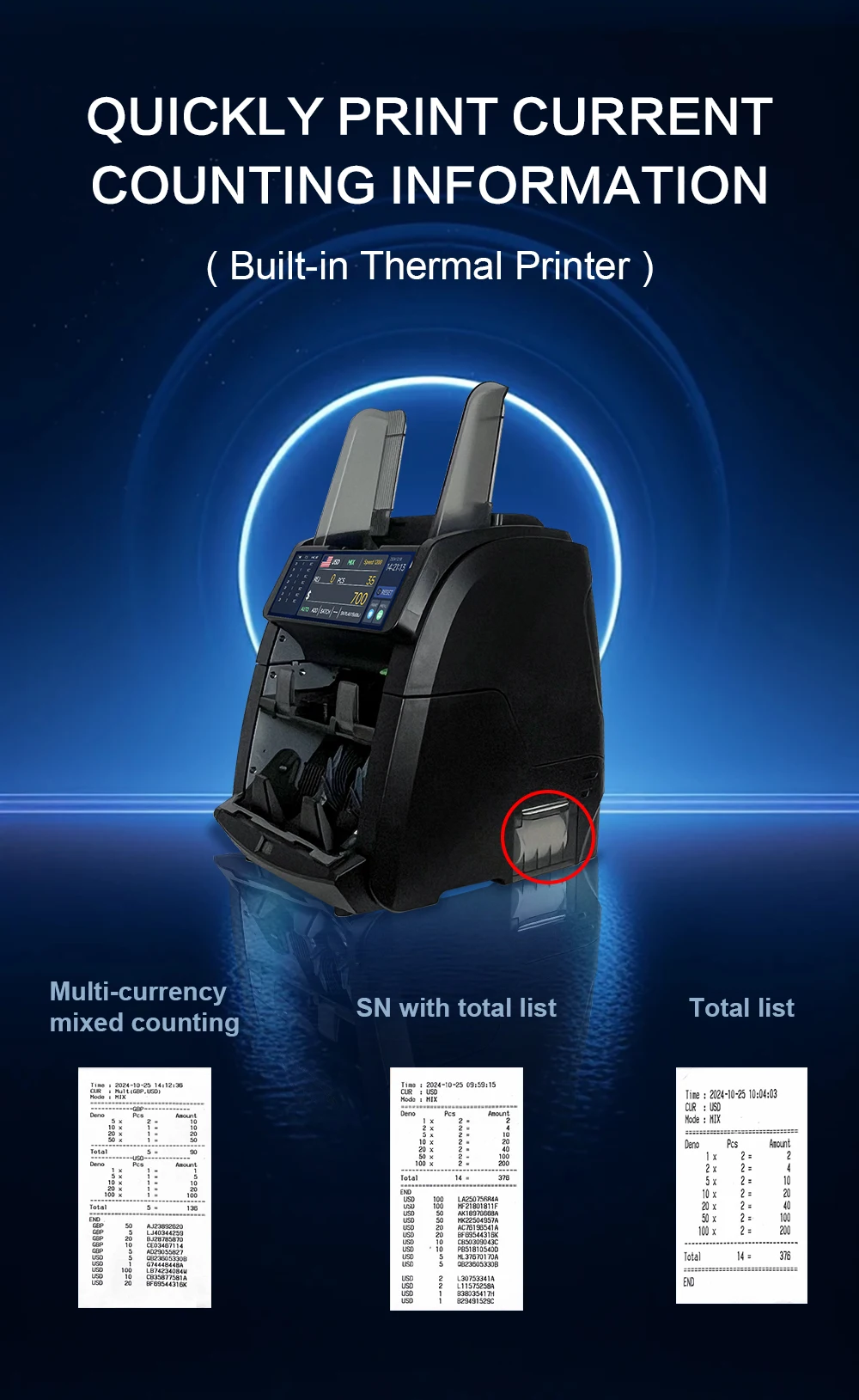 IRR SAR LBP SYP YER KWD QAR OMR MXN ARS PEN XAF إلخ آلة فرز العد JBY D 6070 7.8 بوصة دعم GBP AED EGP IQD ILS #4