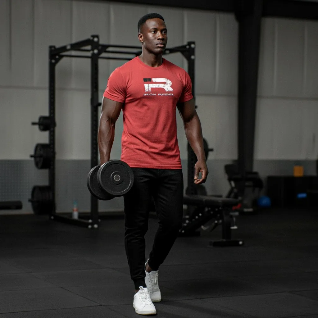 Forged Tee (Red) Premium Fitted Gym T-Shirt  _ Perfect for Bodybuilders & Powerlifters
