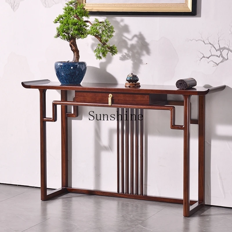 New Chinese entrance table Solid wood living room corridor table Household strip table