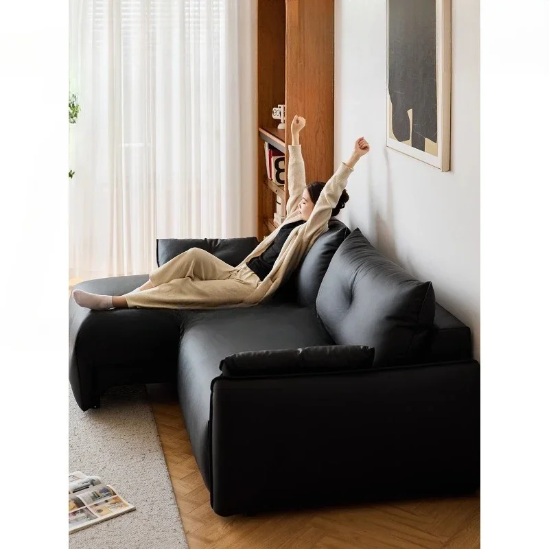 Small half furniture electric bed small apartment living room straight row multi-functional retractable dual-purpose black