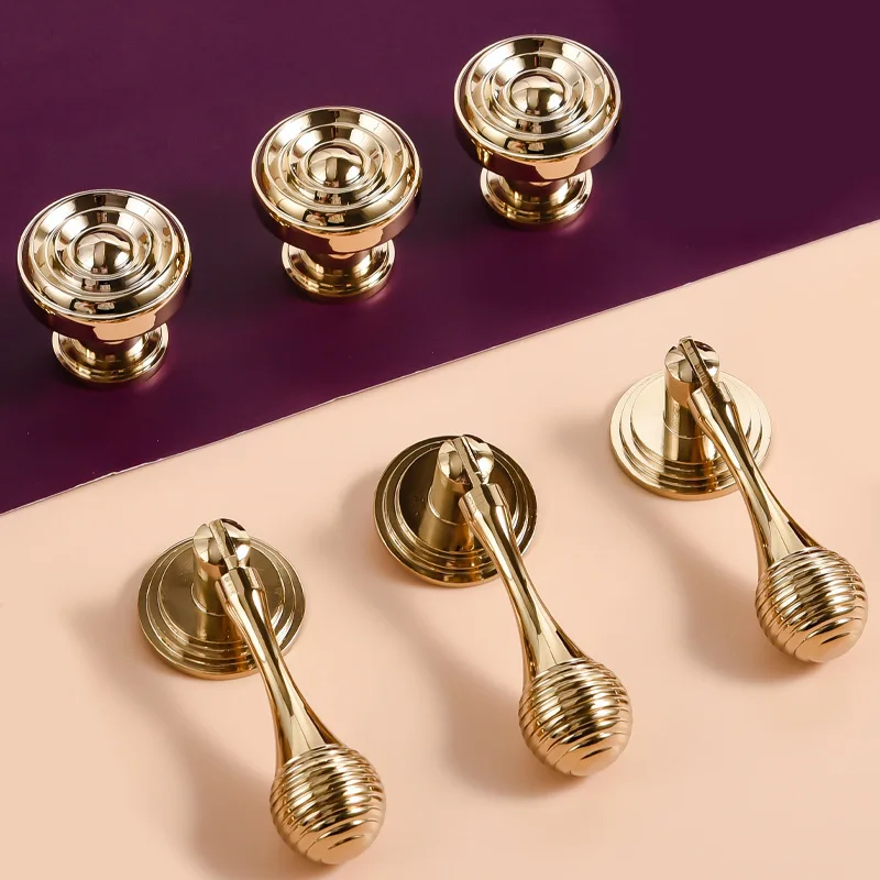 Solid Brass Cabinet Handle Modern Simple Wardrobe Drawer Pull New Chinese Style