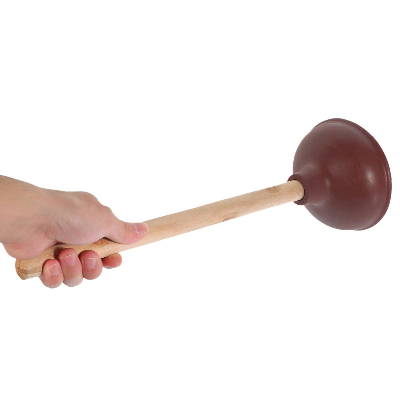 Professional Wooden Handle Plunger for Toilet and Bathroom Heavy Duty Unclogging Tool Strong Suction Rubber Cup Easy Operation