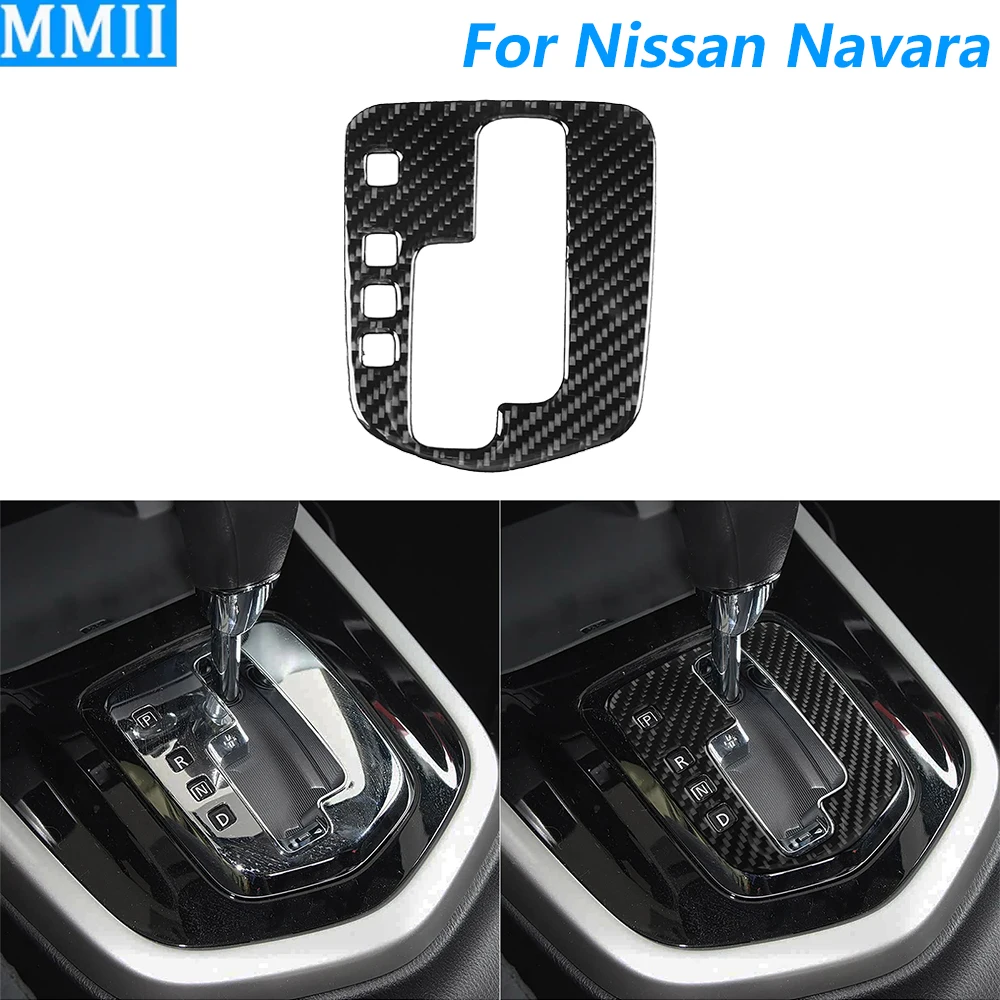 For Nissan Navara NP300 D23 2014-2024 Carbon Fiber Central Gear Shift Control Panel Cover Trim Car Accessories Interior Sticker