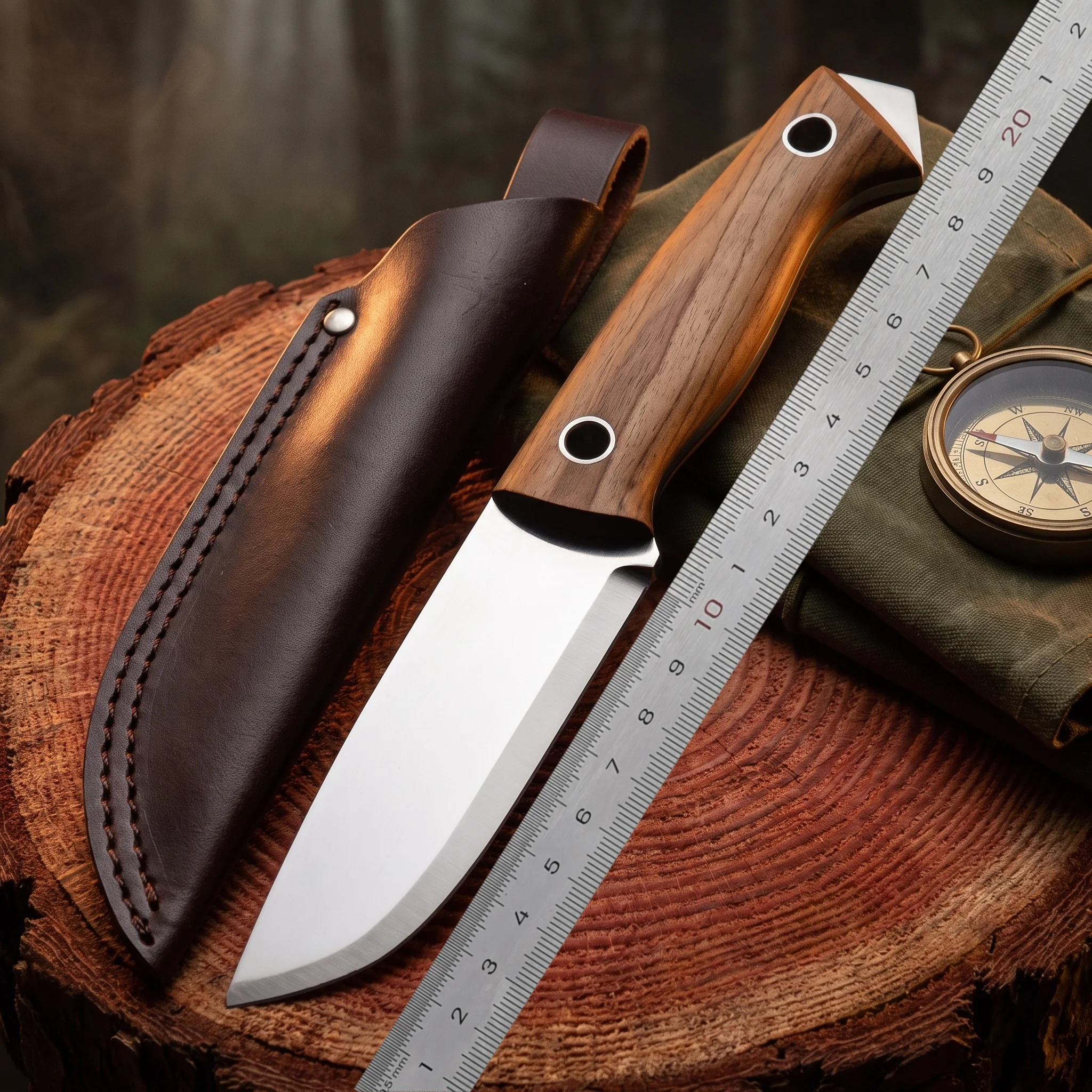 Coltello portatile con fodero, ideale per attività all’aperto, picnic, preparazione di verdure e frutta, utensile da taglio manuale per uso domestico, strumento multifunzionale in acciaio