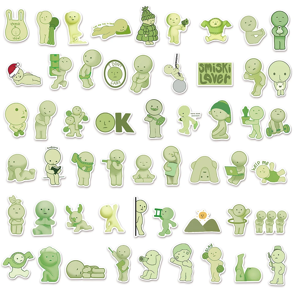 54 قطعة ملصقات Smiski لطيف Smiski الهبي ملصقات صناعة يدوية سجل القصاصات دليل الأمتعة المتنقلة سكيت ملصقات مقاومة للماء