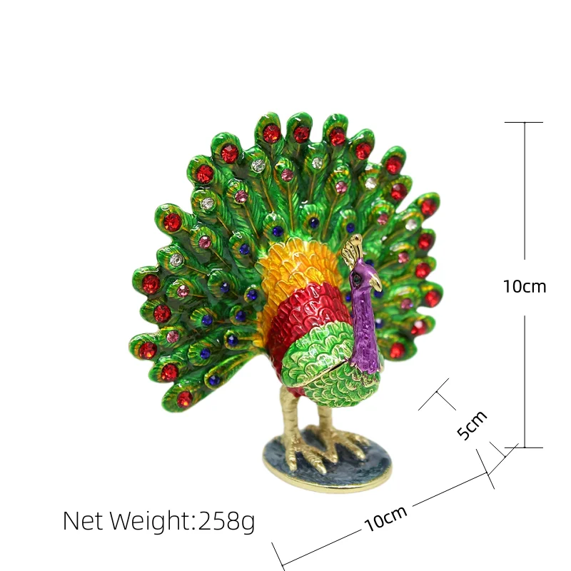 

Эмалированная поделка, металлический маленький открытый экран, павлин, модное небольшое хранилище, украшение для дома, День Святого Валентина, украшение для детской комнаты