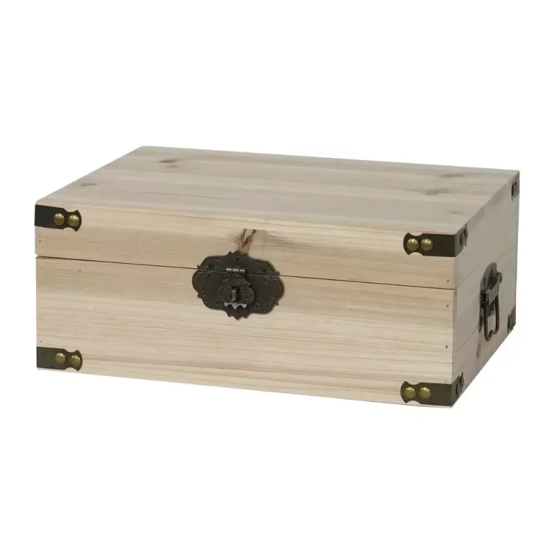 Multifunctional classic, design rectangular wooden storage box, and decorative office storage box