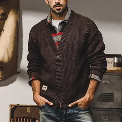 Men's autumn and winter fashion cardigan sweater button jacket slim fit for luxury brand knitted thick sweater jacket