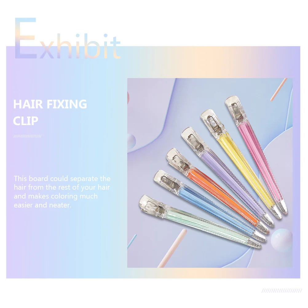 

6Pcs Hair Clips Non-Marking Duckbill Clips for Makeup Hairstyling Holding Crystal Hairpins Hair Fixing Accessories