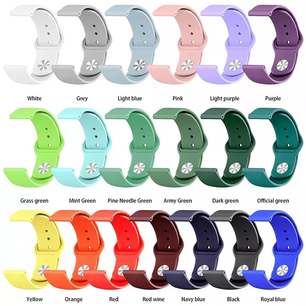 Pulseiras de Relógio de Silicone Esportivo para Amazfit, Bip Band, Pulseira para GTS 4, 3, 2, 2e, GTS2 Mini, GTR 42mm, 47mm, GTR 4, 3 Pro, 2, 20