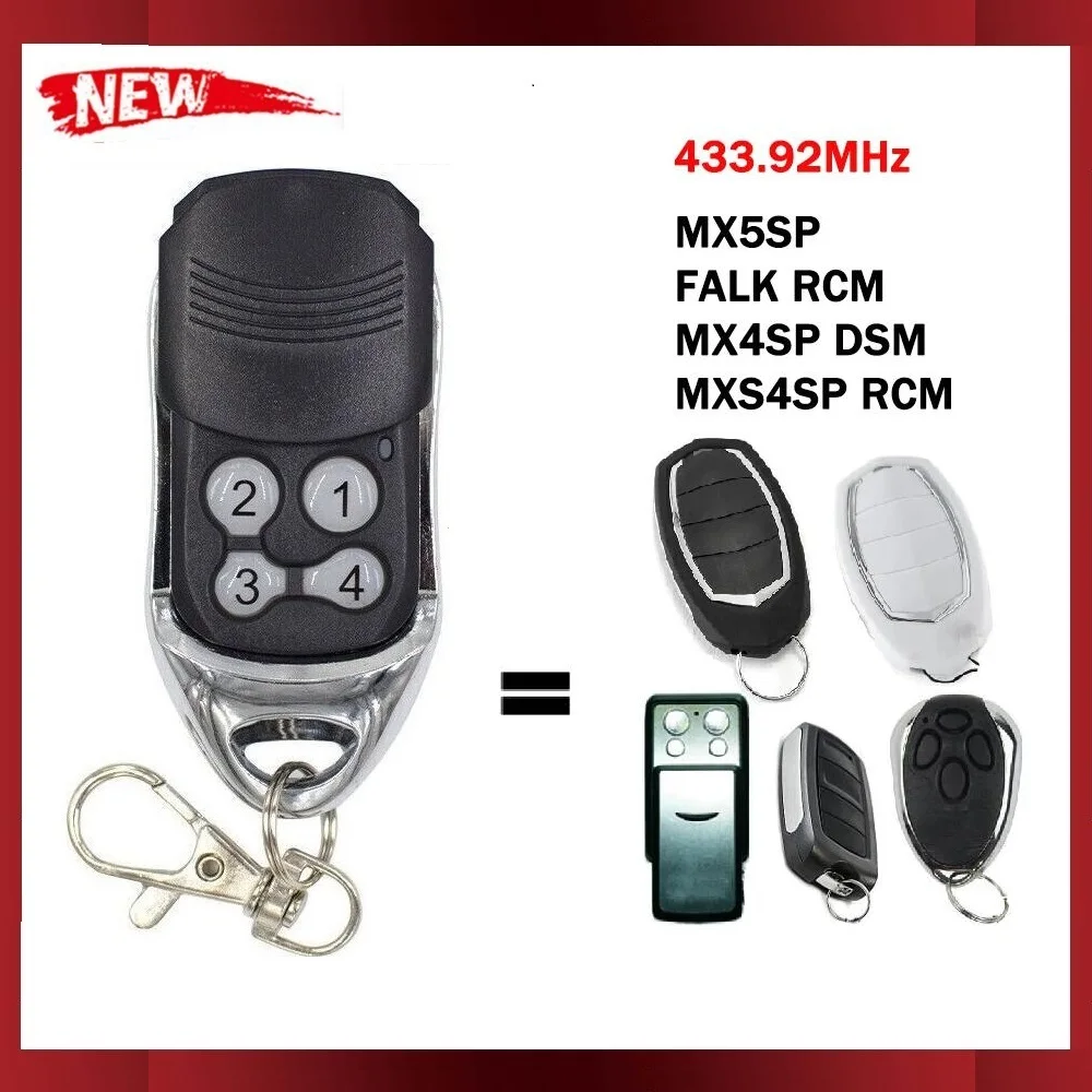 For MOTORLINE FALK RCM MX4SP DSM MXS4SP RCM MX5SP Garage Door Remote Control 433.92MHz Rolling Code Garage Door Opener