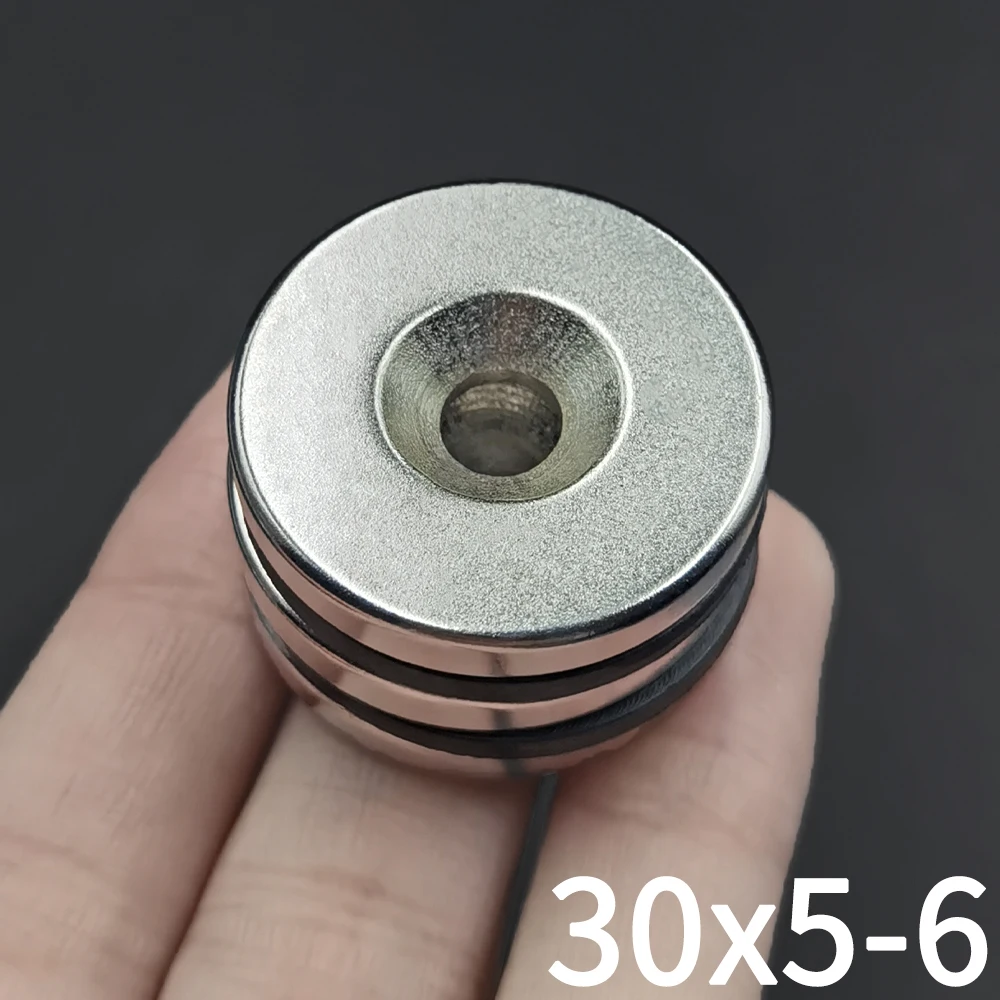 1/2/5/10Pcs 30x5-6 Neodymium Magnet 30mm x 5mm Hole 6mm N35 NdFeB Round Super Powerful Strong Permanent Magnetic Disc imanes