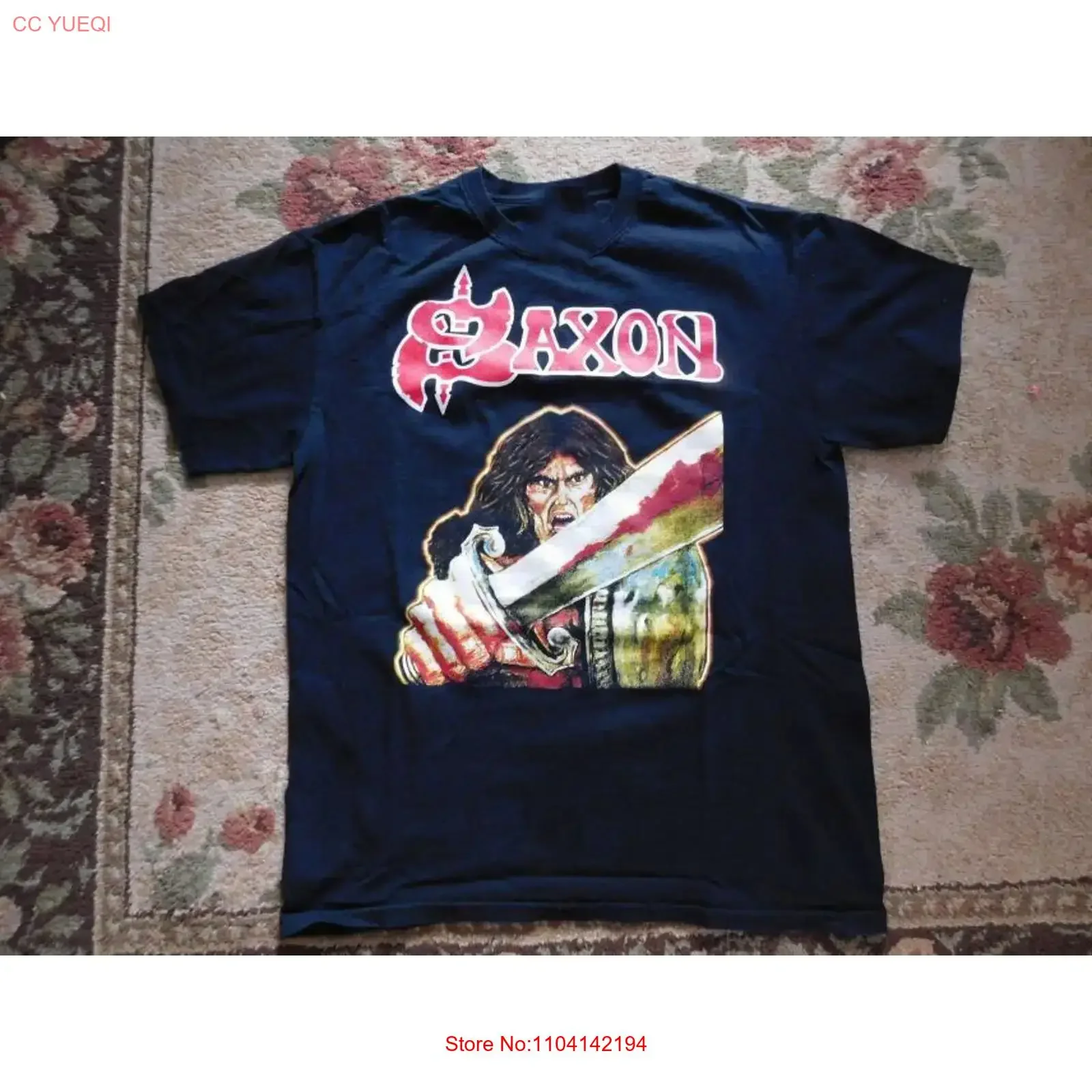 Vtg Saxon Band Cotton T Shirt Concert S to 5XL vintage Washed Breathable fashion Slightly Top For Everyday Wear Unisex Soft