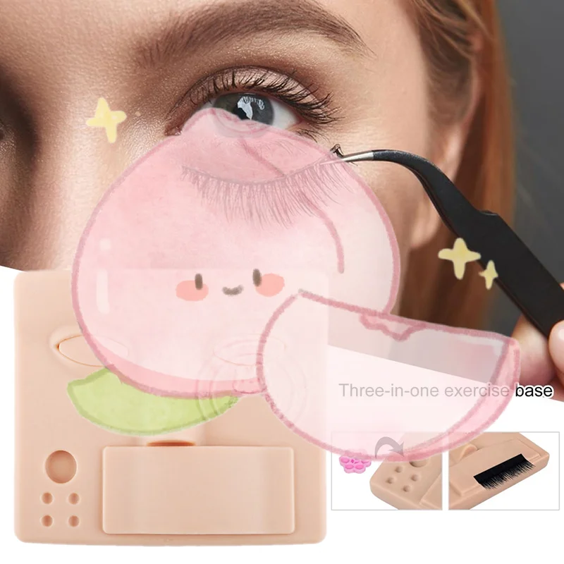 Cabeça de manequim para extensão de cílios, acessórios de maquiagem para prática com olhos removíveis, cílios postiços, modelo de treinamento de enxerto